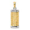 14K Two-Tone 3-D Mezuzah with Shin Pendant