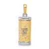 14K Two-Tone 3-D Mezuzah with Shin Pendant
