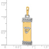 14K Two-Tone 3-D Mezuzah with Shin Pendant