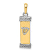 14K Two-Tone 3-D Mezuzah with Shin Pendant