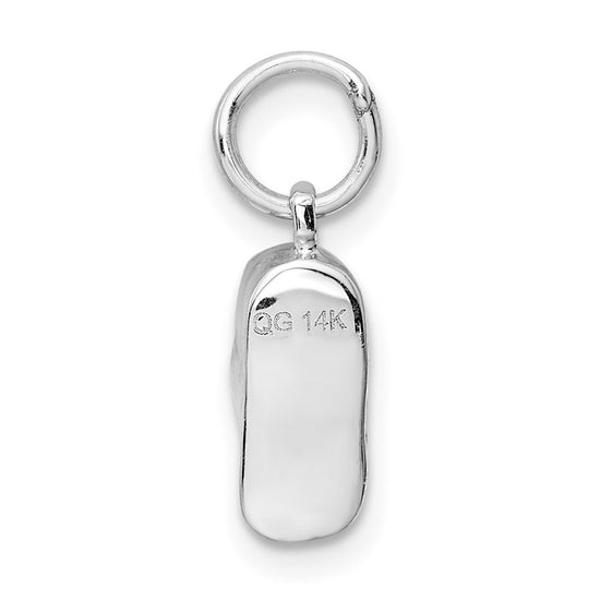 14k 3-D White Gold Baby Shoe Charm