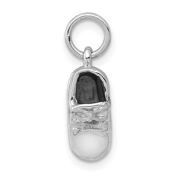 14k 3-D White Gold Baby Shoe Charm