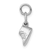 14k White Gold 3-D Moveable Baby Shoes Charm