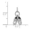 14k White Gold 3-D Moveable Baby Shoes Charm