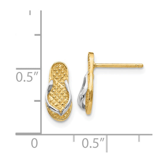 Gold Sandal Post Earrings