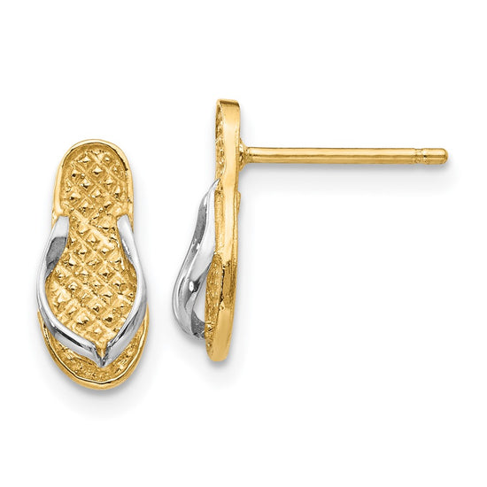 Gold Sandal Post Earrings