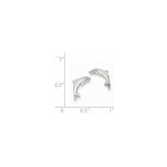 Gold Dolphin Post Earrings