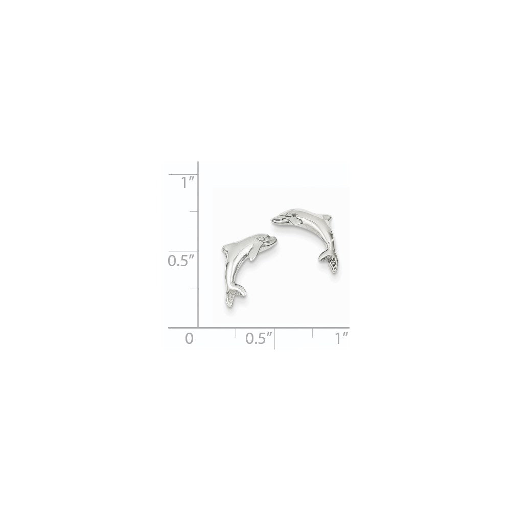 Gold Dolphin Post Earrings