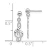 Gold Music Note Dangle Post Earrings