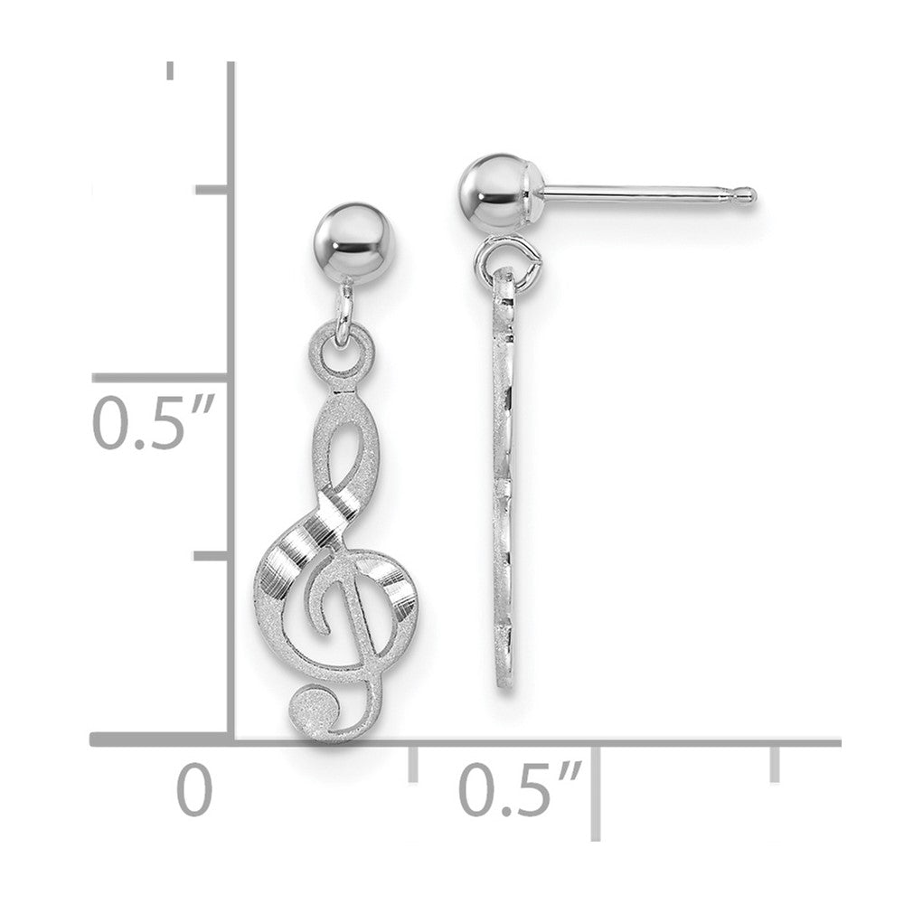 Gold Music Note Dangle Post Earrings