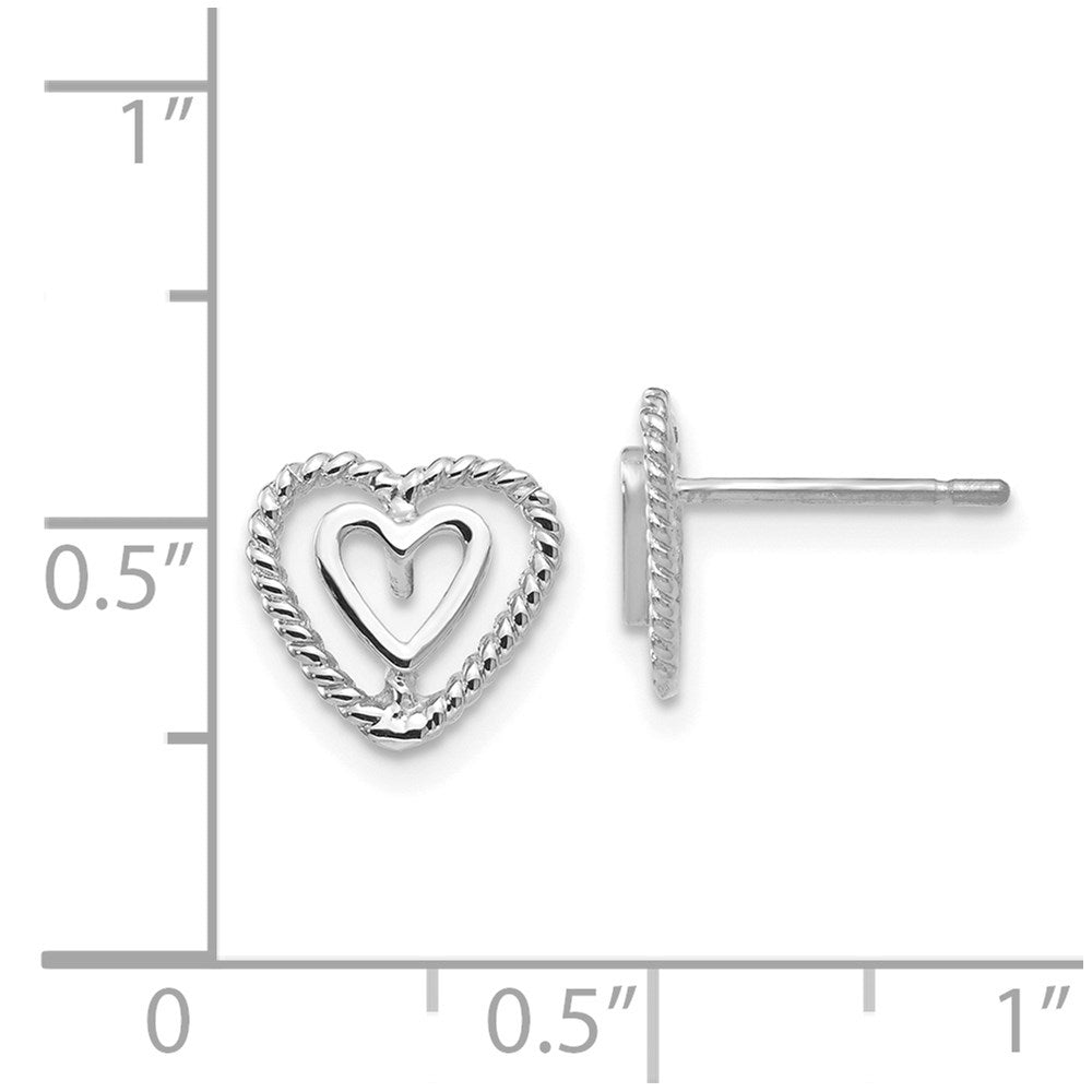 Gold Heart Post Earrings