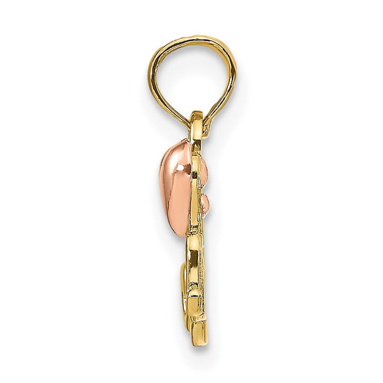 14k Two-tone MOM with Heart Pendant