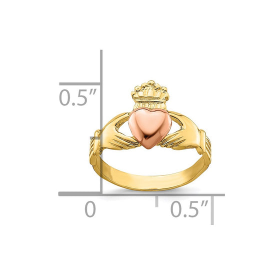 14k Two-tone Claddagh Size 1 Baby / Childs Ring