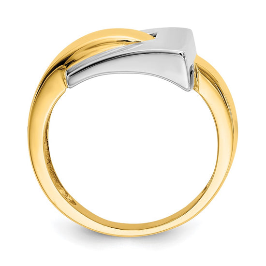 14k Two-tone Polished Buckle Ring