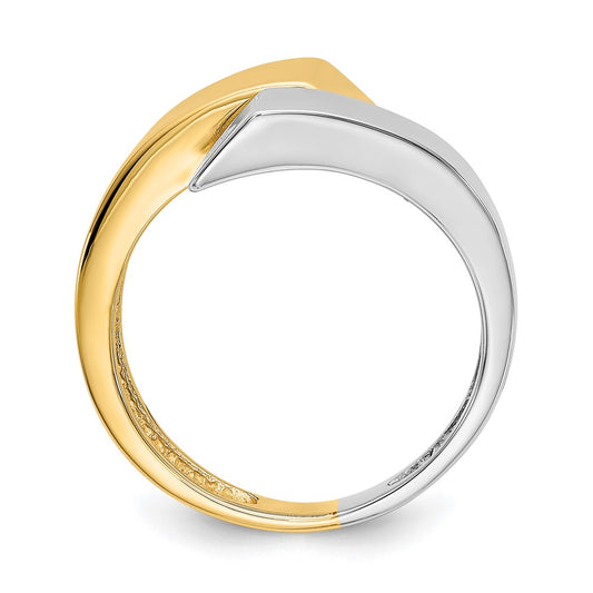 14k Two-tone Square Bypass Ring