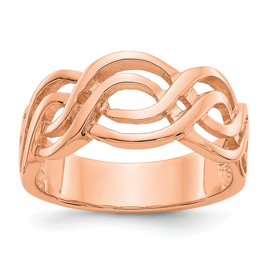 Gold Polished Infinity Rings