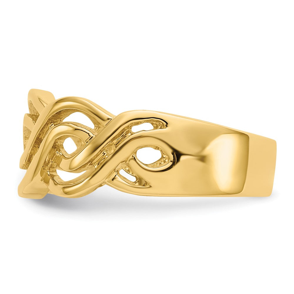 Gold Polished Infinity Rings