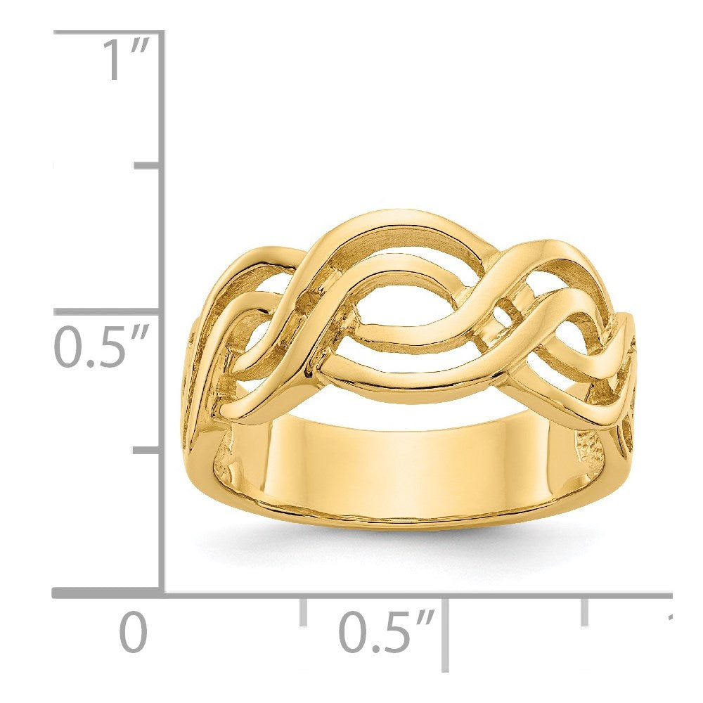 Gold Polished Infinity Rings