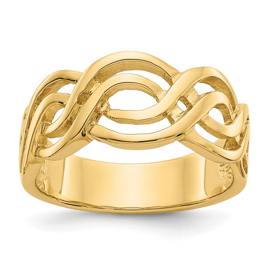 Gold Polished Infinity Rings