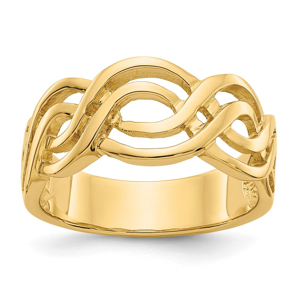 Gold Polished Infinity Rings