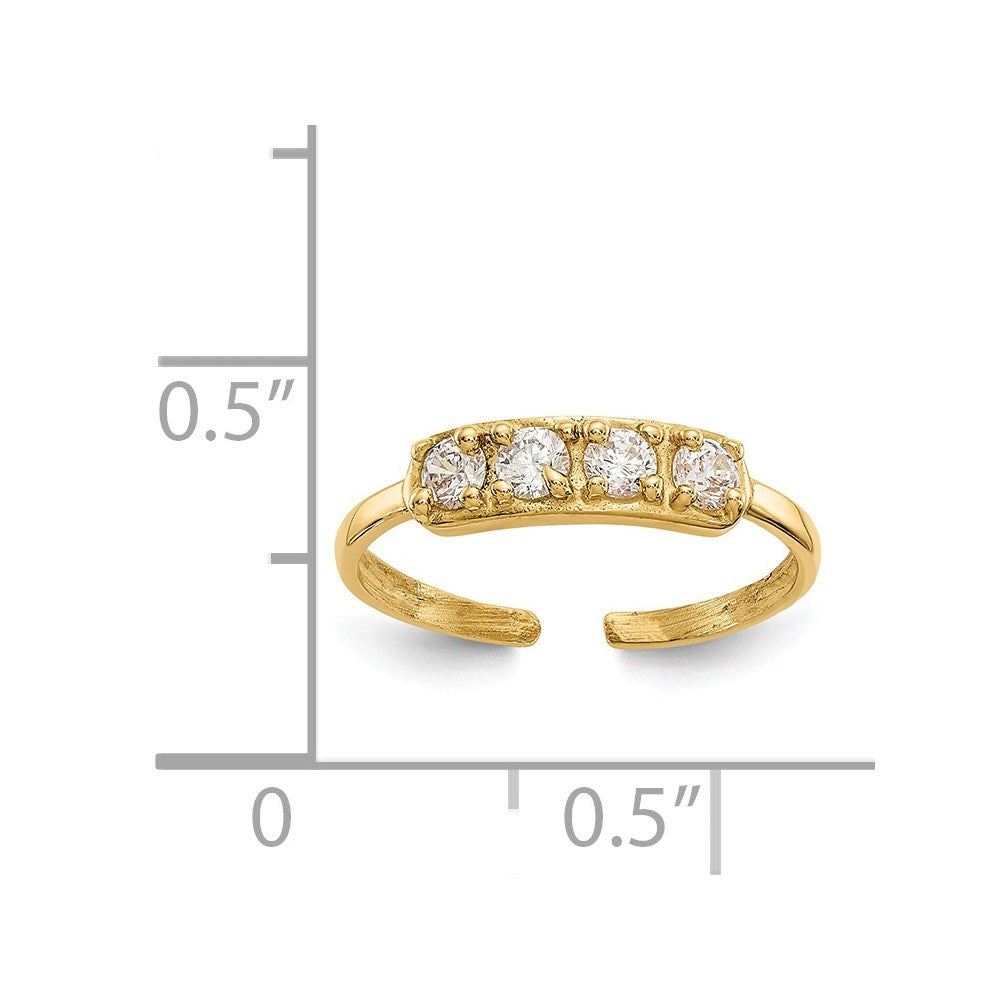 Gold Polished CZ Toe Ring