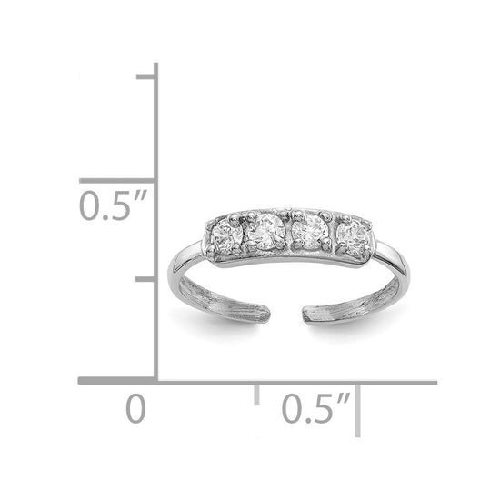 Gold Polished CZ Toe Ring