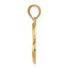 14K Polished Open Dangling Heart Pendant