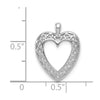 14K White Gold Cut-Out Heart Border Pendant