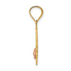 14k Two-tone MOM in Heart Frame with Flower Charm