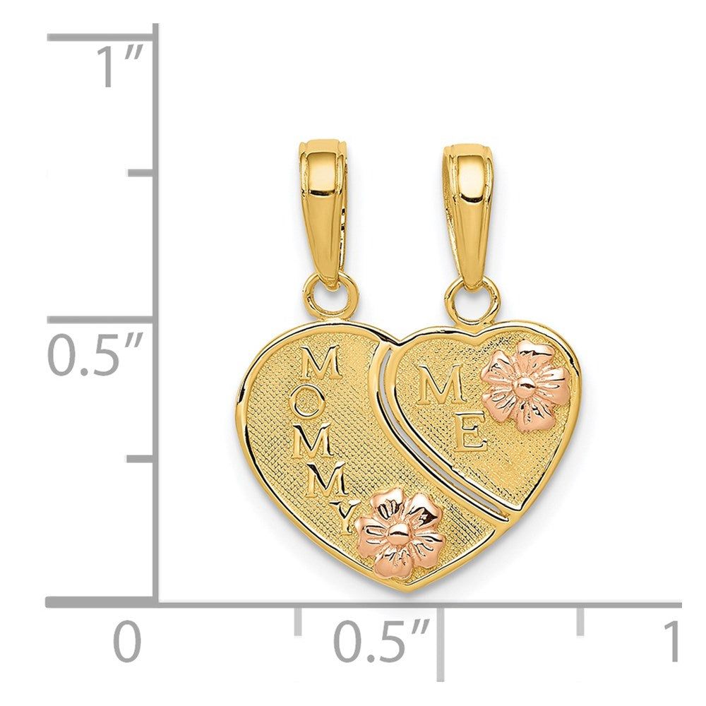 Gold Two-tone 2-Piece Break-apart MOMMY/ME Pendant