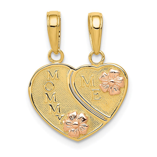 Gold Two-tone 2-Piece Break-apart MOMMY/ME Pendant