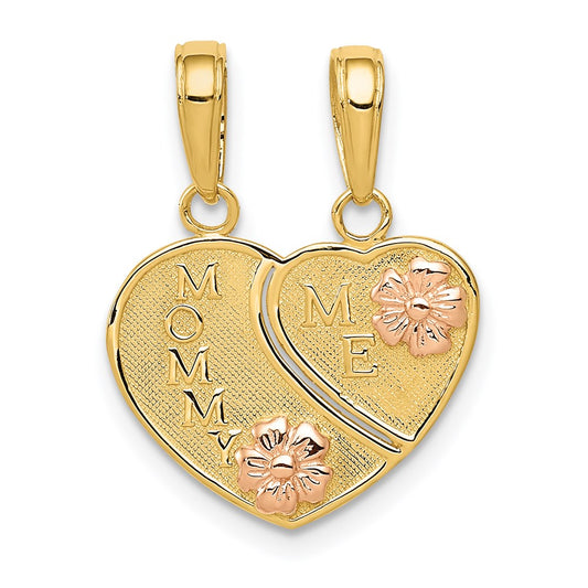 Gold Two-tone 2-Piece Break-apart MOMMY/ME Pendant