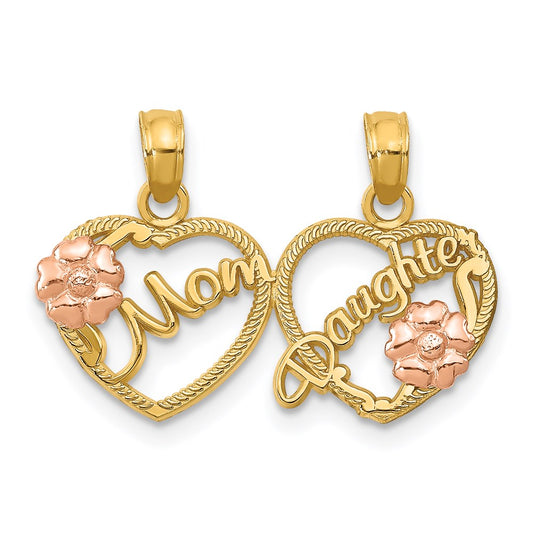 Gold Two-tone MOM/DAUGHTER Break-apart Charm