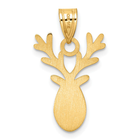 14k Enameled Red-Nosed Reindeer Charm