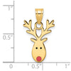 14k Enameled Red-Nosed Reindeer Charm