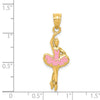 14k Pink Enameled Ballerina Pendant