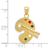 14k Multi-color Enameled Artist Palette Charm