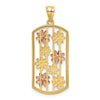 14k Two-tone with White Rhodium Framed Daisy Pendant