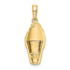 14k White Enameled Vanilla Ice Cream Cone Pendant