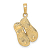 14K and White Rhodium Double Flip-Flop Pendant