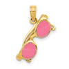 14k 3-D Pink Enameled Sunglasses with Moveable Sides Pendant