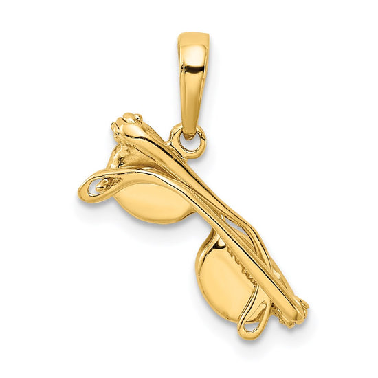Gold Polished Sunglasses Pendant