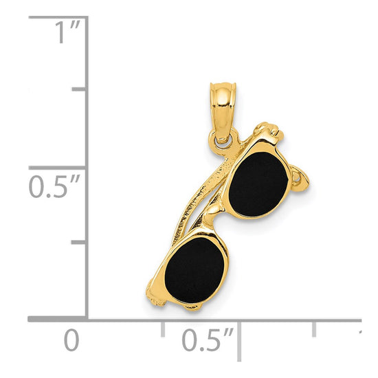 Gold Polished Sunglasses Pendant