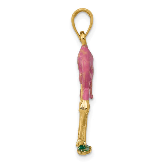 Gold Polished Flamingo Pendants