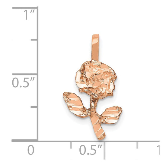 14k Rose-Gold Rose Charm
