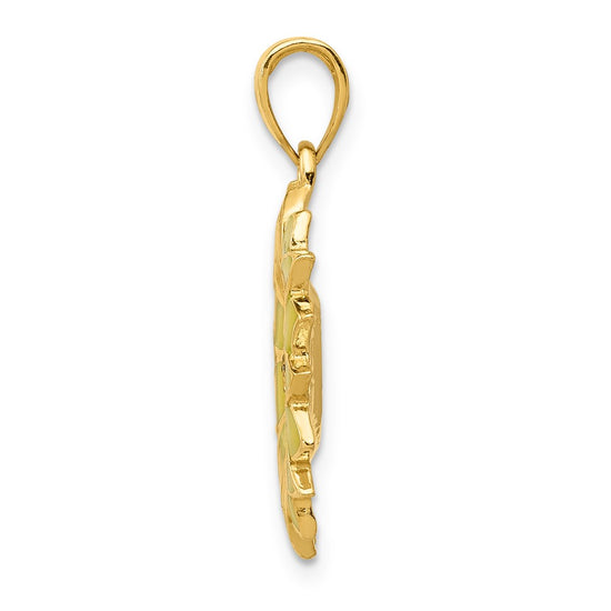 Gold Polished Flower Pendants
