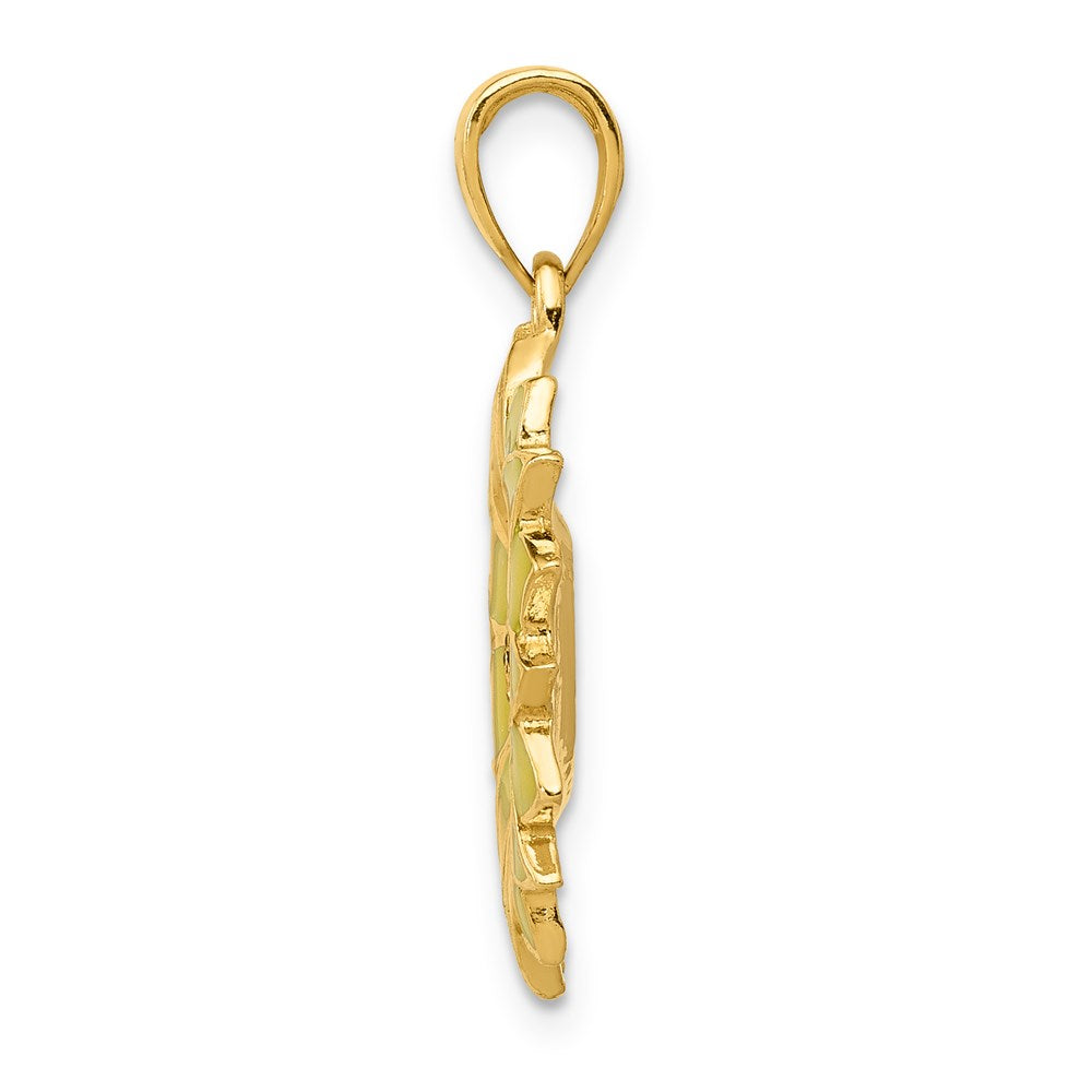 Gold Polished Flower Pendants