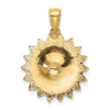 14k Enameled White Daisy Flower Pendant
