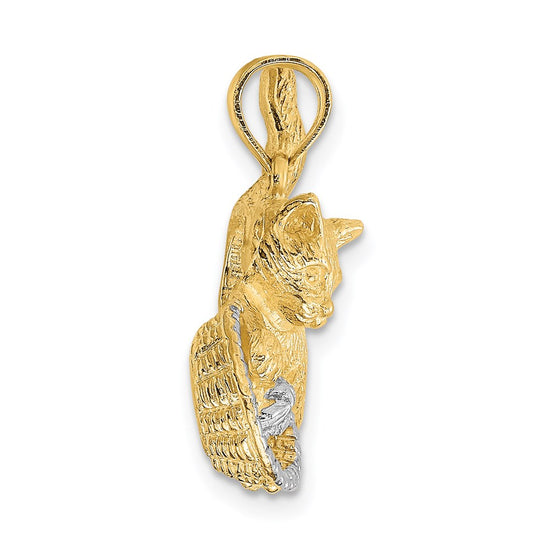 Gold Polished Cat Pendants
