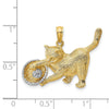 Gold Polished Cat Pendants
